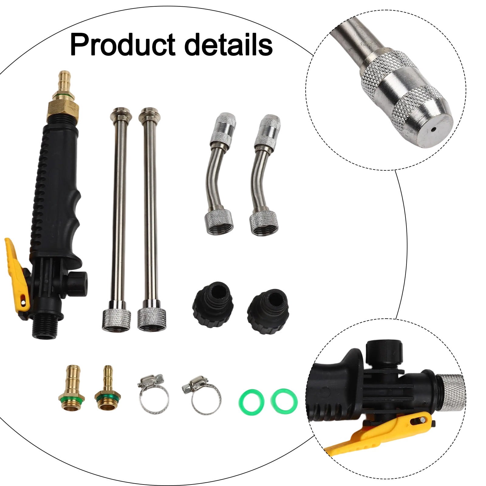 PASILI Stainless Steel Spray Wand, 3 Length Options, Rotating Nozzle For Mist Or Stream, Compatible With Hose Sizes