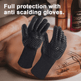 thumbnail image 4 of Guantes para horno Guantes resistentes al calor de 932 °F, guantes para parrilla resistentes a cortes, guantes de silicona antideslizantes para barbacoa, guantes de cocina seguros para cocinar, 4 of 5