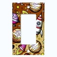 thumbnail image 2 of Metal Light Switch Wall Plate Outlet Cover (Spaceship UFO Astronaut Rocket Outerspace Star Brown - Single Rocker), 2 of 2