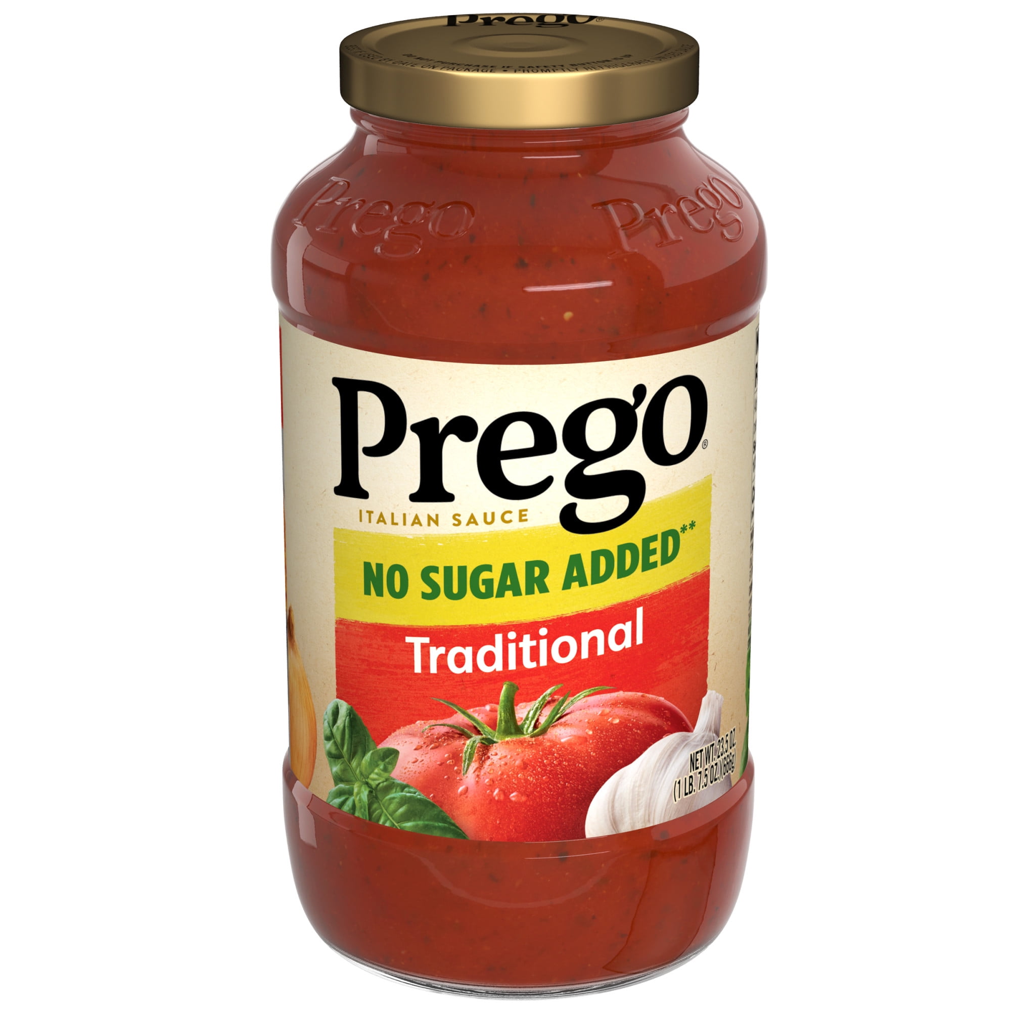 Prego Traditional No Sugar Added Spaghetti Sauce, 23.5 Oz Jar