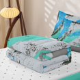 thumbnail image 5 of Erosebridal Retro Oil Painting Zipper Full Size Comforter Sets with Fitted Sheet and 2 Pillowcases, Blue Gray Ombre Zipper Bedding Set, Reversible, 5 of 7