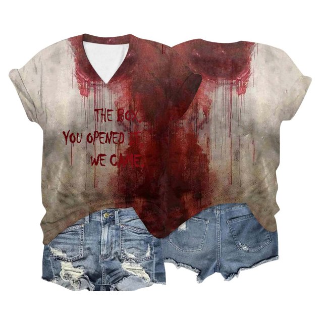 iTNHFP T-Shirt en Coton pour Femmes Hauts d'Été Manches Courtes T-Shirt Imprimé Col Rond Blouse