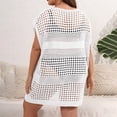 thumbnail image 4 of Vmvidoty Womens Oversized Crochet Hollow Out Swimsuit Coverup Summer 2026 Boat Neck Beach Bathing Suit Cover Up Dress White Free Size, 4 of 5