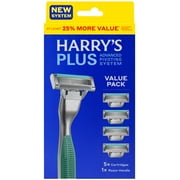 Harry's Plus Shaving Razor for Men with 5 Razor Blade Refill Cartridges, Moss Green