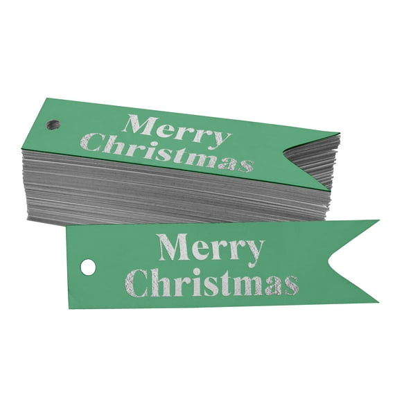 Inkdotpot Silver Foil Paper Hang Tags Merry Christmas Favor Tags 100 Pieces