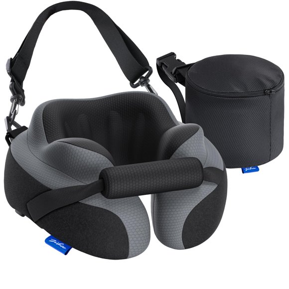 Almohada cervical de viaje ZIKEE ergonómica con doble sujeción y espuma viscoelástica