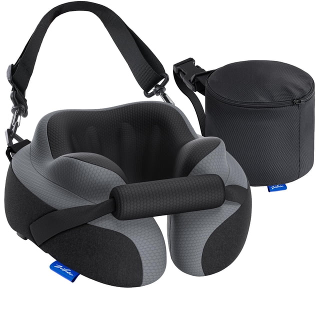 Almohada cervical de viaje ZIKEE ergonómica con doble sujeción y espuma viscoelástica