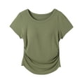 thumbnail image 1 of Tops de Manga Corta de las Mujeres Casual, Moda de Color Sólido, con la Almohadilla de Pecho Top de Pijama para las Mujeres, 1 of 8
