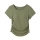 thumbnail image 1 of Tops de Manga Corta de las Mujeres Casual, Moda de Color Sólido, con la Almohadilla de Pecho Top de Pijama para las Mujeres, 1 of 8