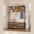 thumbnail image 6 of Hzuaneri Hall Tree with Shoe Storage Bench, 5-in-1 Entryway Furniture with Coat Rack, 13 Hooks, Retro Brown, 6 of 9