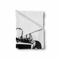 thumbnail image 2 of Cars Soft Flannel Fleece Throw Blanket, American Aged Vehicle with Wealth Properties Engine Print, Cozy Plush for Indoor and Outdoor Use, 50" x 70", Black White, by Ambesonne, 2 of 6