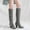 Gray, variant on Cameland Women Boots Winter Square High Heel Knee-high Zip Pointed Toe Shoes Fleece Vamp Female Boots