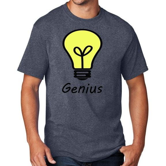 Men's Genius Lightbulb T-shirt, 3XL Heather Navy Blue