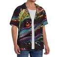 thumbnail image 4 of Fotbe Colorful Dragon Head Profile print Short Sleeve Button Down Shirts for Men Casual Summer Beach Wrinkle Free Shirt-3X-Large, 4 of 7