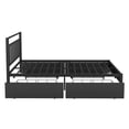 thumbnail image 5 of Metal& Wood Platform Bed with 4 Drawers, Metal Slats Support, Storage Platform Bed with Drawers, No Box Spring Needed, Easy Assembly(Black, Queen), 5 of 9