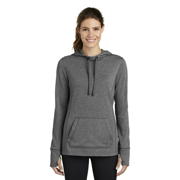 Sport-Tek LST296 Ladies PosiCharge Tri-Blend Wicking Fleece Hooded Pullover, Womens Activewear