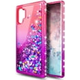 thumbnail image 6 of Nagebee Case for Samsung Galaxy Note 10+ Plus 5G with Screen Protector (Soft Full Coverage), Sparkle Glitter Liquid Bling Diamond [Ring Holder & Wrist Strap] Women Girls Case (Pink/Purple), 6 of 6