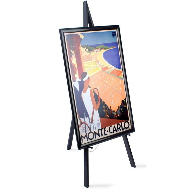 Wooden Display Easel with Height-Adjustable Pegs, 60 inches Tall - Black  (AFREBK) 