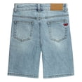 thumbnail image 2 of KIDSCOOL SPACE Baby Boys Summer Denim Shorts, Ripped Soft Elastic Band Inside Half Jean Pants,Light Blue,3-4 Years, 2 of 7