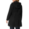 thumbnail image 3 of Unique Bargains Women's Plus Size Trench Single Breasted Detachable Hooded Overcoat, 3 of 6