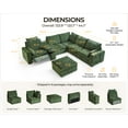 thumbnail image 3 of BEDEEP 133.9'' Power Recliner Sofa with Headrest Console, Modular Cloud Sectional Chenille Reclining Couch with Storage Ottoman Chaise, Convertible 6-Seater Sofa Couch for Living Room RV, Green, 3 of 11