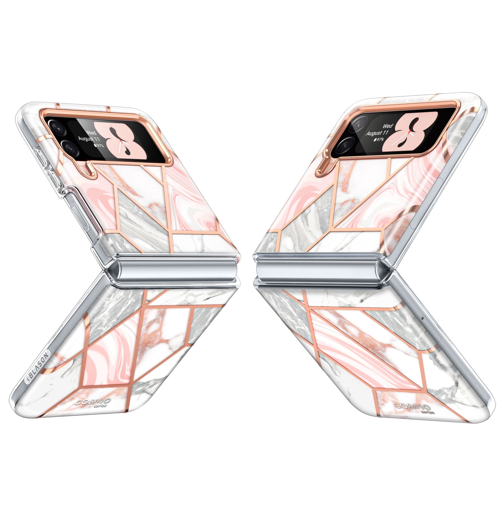 i-Blason Cosmo Series Case for Samsung Galaxy Z Flip 3 5G (2021), Slim Stylish Protective Bumper Case Without Built-in Screen Protector (Marble)