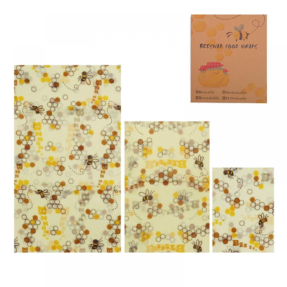 3 pcs Beeswax Food Wraps Hygenic Natural Bee Wax Cloth Sustainable