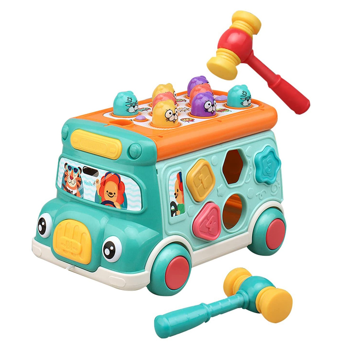 Push Pull Bus Toy Xylophone Baby Toys Push and Pull Music Toys