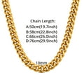 thumbnail image 2 of 14K Yellow Gold 10mm Width Heavy Cuban Link Chain Bracelets Necklace For Men Fashion Party Wedding Jewelry Sets Gift D279, 2 of 7