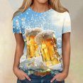 thumbnail image 3 of Camisetas de Manga Corta para las Mujeres Impresas Cuello Redondo Camiseta Casual, Camisetas Casuales de Mujer, 3 of 5