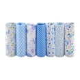 thumbnail image 1 of 7pcs 25*25cm Cotton Fabric DIY Assorted Squares Pre Cut Bedding Suite Quarters Bundle Blue Dot, 1 of 5