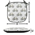 thumbnail image 4 of Bicycle Chair Seating Cushion, Hand Drawn Doodle Cycling Theme Pattern of Yellow Bike Leisure Hobby Street Art, Soft Seat Pads for Office with Anti-slip Backing, 16"x16", Mustard Black, by Ambesonne, 4 of 7