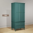 thumbnail image 3 of HLR 71" Tall Modern Wood Armoire Wardrobe Closet, Freestanding Cabinet with Hanging Rod for Bedroom, Green, 3 of 12