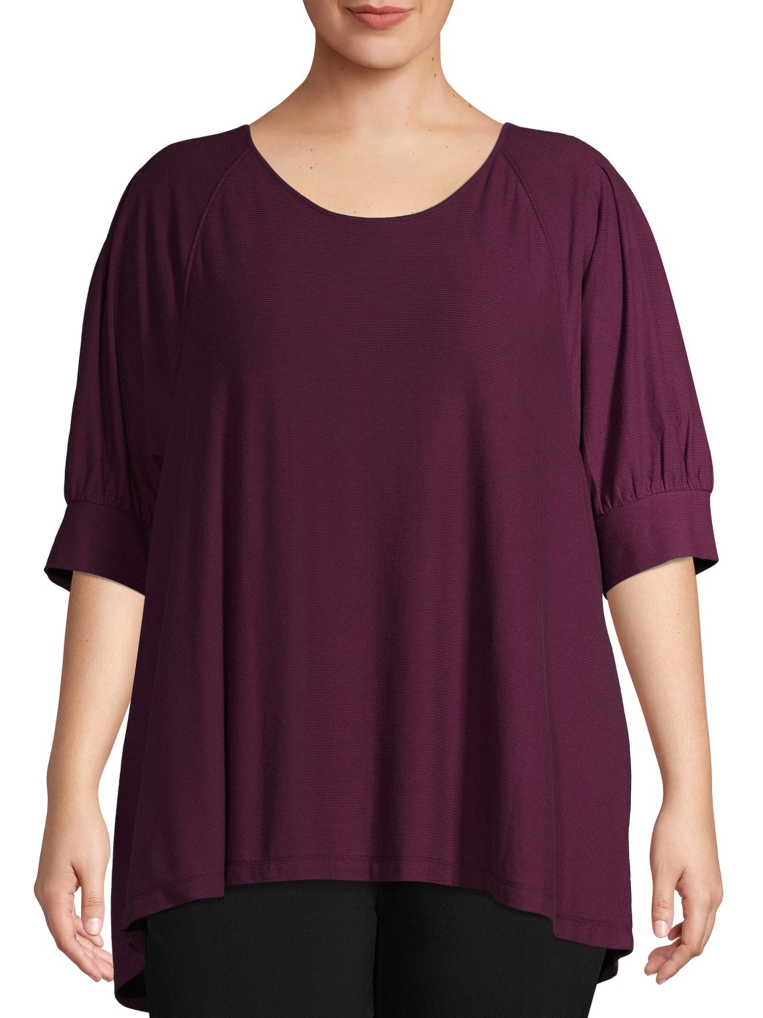 Time and Tru Women's Plus Size Pleated Back Top