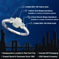 thumbnail image 2 of Gem Stone King 10K Two Tone Gold Simulated White Opal and White Topaz Engagement Ring for Women | 1.43 Cttw | Oval Cabochon 7X5MM | Gemstone October Birthstone | Size 6, 2 of 6