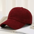 thumbnail image 4 of Callipe Corduroy Baseball Hat Large Brim Thick Striped Texture Peaked Cap Solid Color Adjustable Circumference Hiking Traveling Shopping Hat, 4 of 8