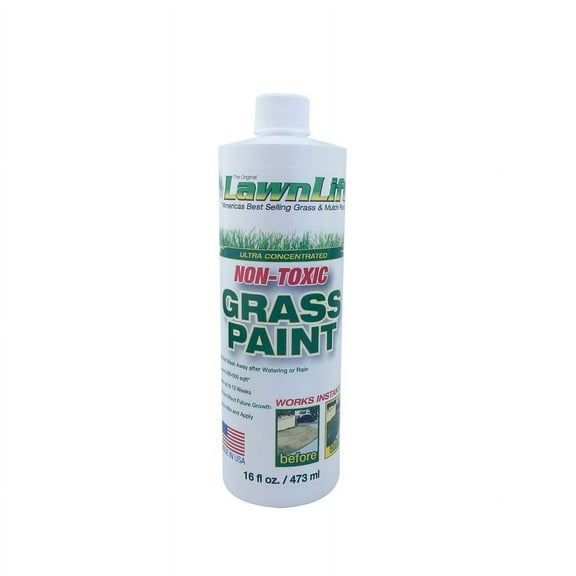 16 OZ. LawnLift Grass Paint concentrate. Covers up to 500 sq. feet of yellowed lawn. Non-toxic