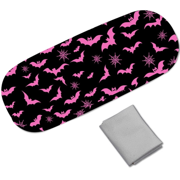 PU Leather Hard Shell Glasses Case with Iron Flocking for Eyeglass Sun Glasses Protector Bat 162x62x39mm