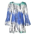 thumbnail image 4 of Pompotops Chemises Tuniques Imprimées Florales à Manches 3/4 Décontractées Col en V pour Femmes Chemises Basiques d'Été Blouse Plissée en Liquidation, 4 of 5