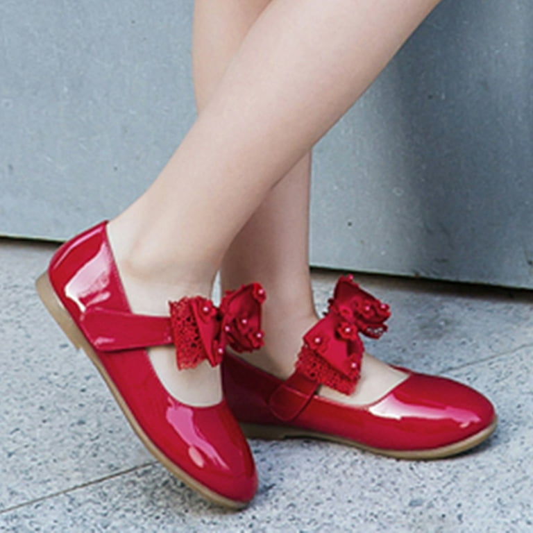 Girls Dress Shoes Flat Shoes Shoes With Sequins Bowknot Dancing