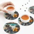 thumbnail image 7 of Pofeuu Desert Monkeys Drive Print Leather Coasters Set of 6, Round Cups Mugs Mat Pad for Home Kitchen Heat Resistant Drink Coasters,Round Shape, 7 of 7