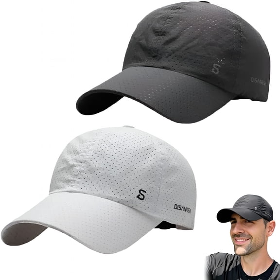 TELOLY 2 Pack Men’S Sunscreen Baseball Hat Mesh Breathable Quick Drying Sun Protection Cap Uv Resistant for Outdoor