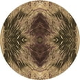 thumbnail image 1 of Ahgly Company Machine Washable Indoor Round Transitional Bronze Brown Area Rugs, 6' Round, 1 of 7