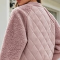 thumbnail image 5 of TRUNZI Women's Fleece Quilted Bomber Jackets Long Sleeve Zip Up Jackets for Fall Winter with Pockets, 5 of 9