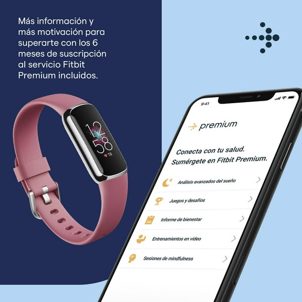 Pulsera de Actividad bateria de hasta 10 dias Rosa Fitbit Luxe Walmart en linea