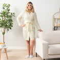 thumbnail image 2 of PAVILIA Premium Womens Plush Robe, Super Soft Fuzzy Bathrobe, Cozy Spa Robe with Pockets for Women, 2XL/3XL, Cream, 2 of 8