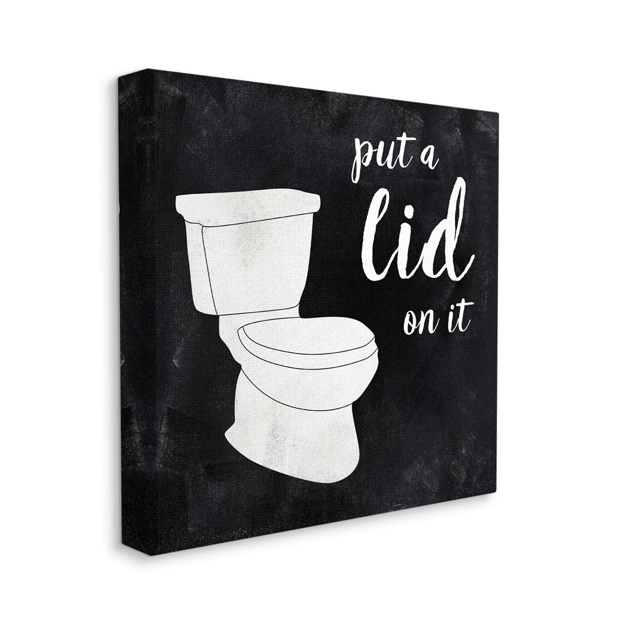 Stupell Industries Put Lid On It Humorous Bathroom Toilet Phrase Graphic Art Gallery Wrapped Canvas Print Wall Art, Design by CAD Designs
