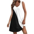 thumbnail image 2 of Lolmot Robes pour Femmes, Robe d'Été Confortable et Tendance pour Femmes avec Poches, Imprimée, Sans Manches, à Col en V, 2 of 5