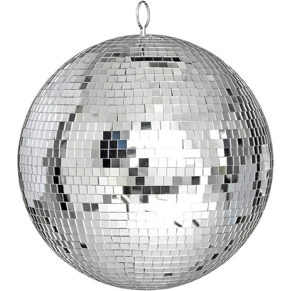 Mirror Disco Ball - 8-Inch Cool and Fun Silver Hanging Party Disco Ball –Big Party Decorations, Party Design