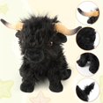 thumbnail image 3 of Cute Highland Cow Stuffed Animal,Animal Cattle Plush Farm Toy,10.5 inches Two Color Realistic Cow Plush Toy,Farm Plushie Christmas Birthday Present for Boys Girls Kids Grandchildren(Black), 3 of 6